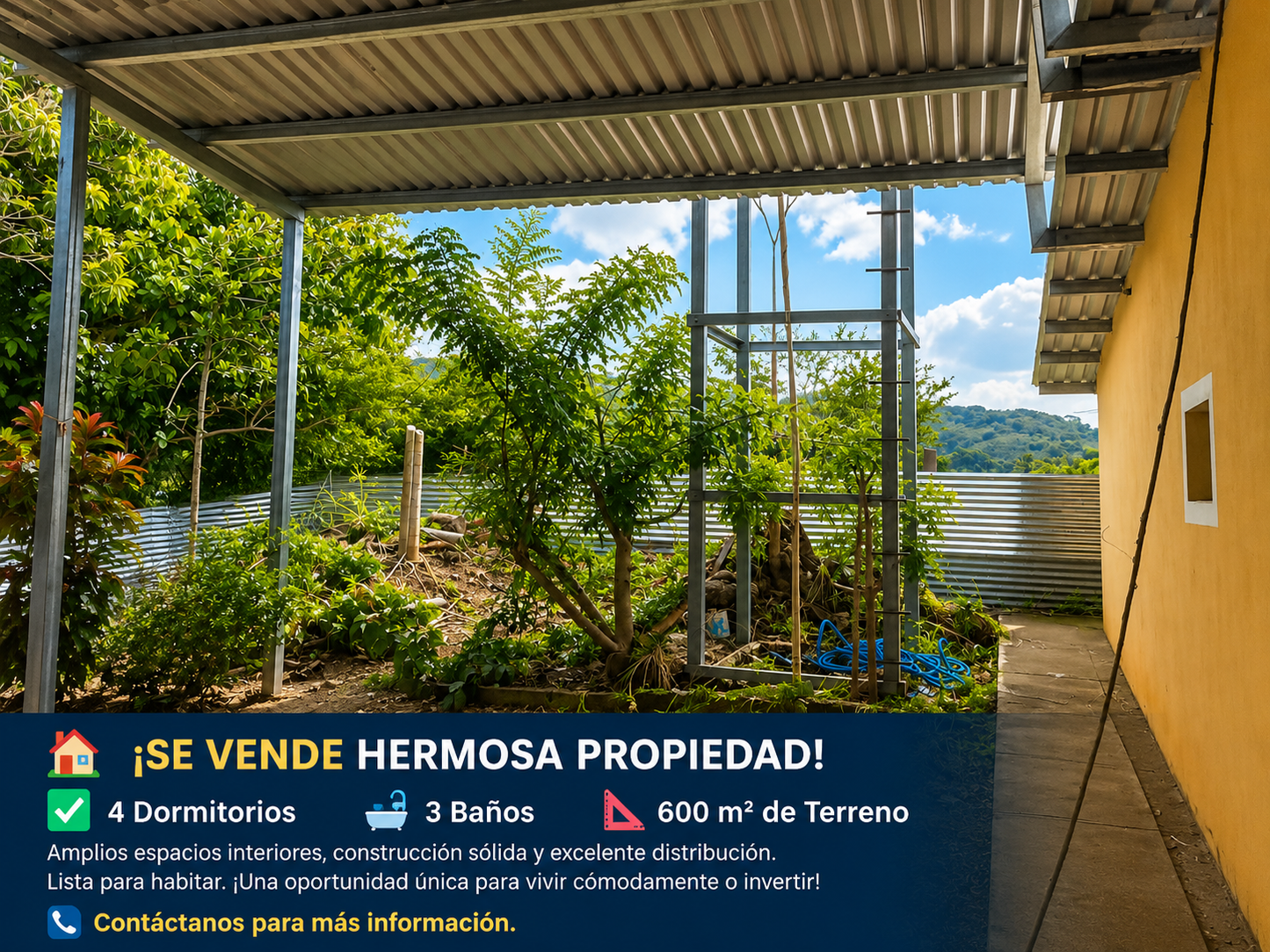 Propiedad en Venta – Amplio Terreno con Vivienda y Potencial de Desarrollo en Tacachico