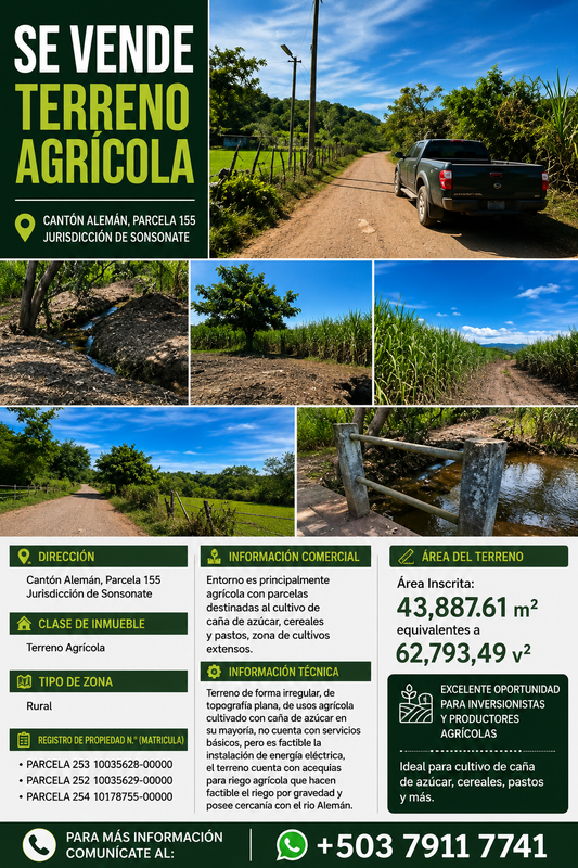 GRAN OPORTUNIDAD PARA INVERSIONISTAS | TERRENO AGRÍCOLA EN VENTA EN SONSONATE