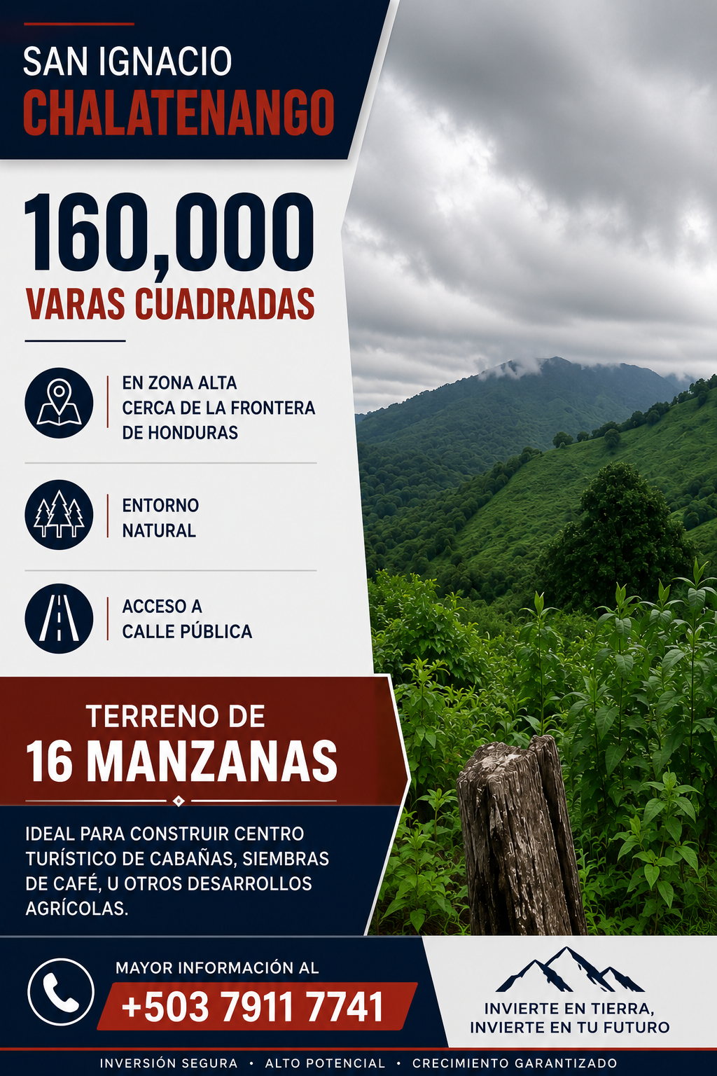 Terreno de 16 Manzanas en San Ignacio, Chalatenango | Excelente Oportunidad de Inversión