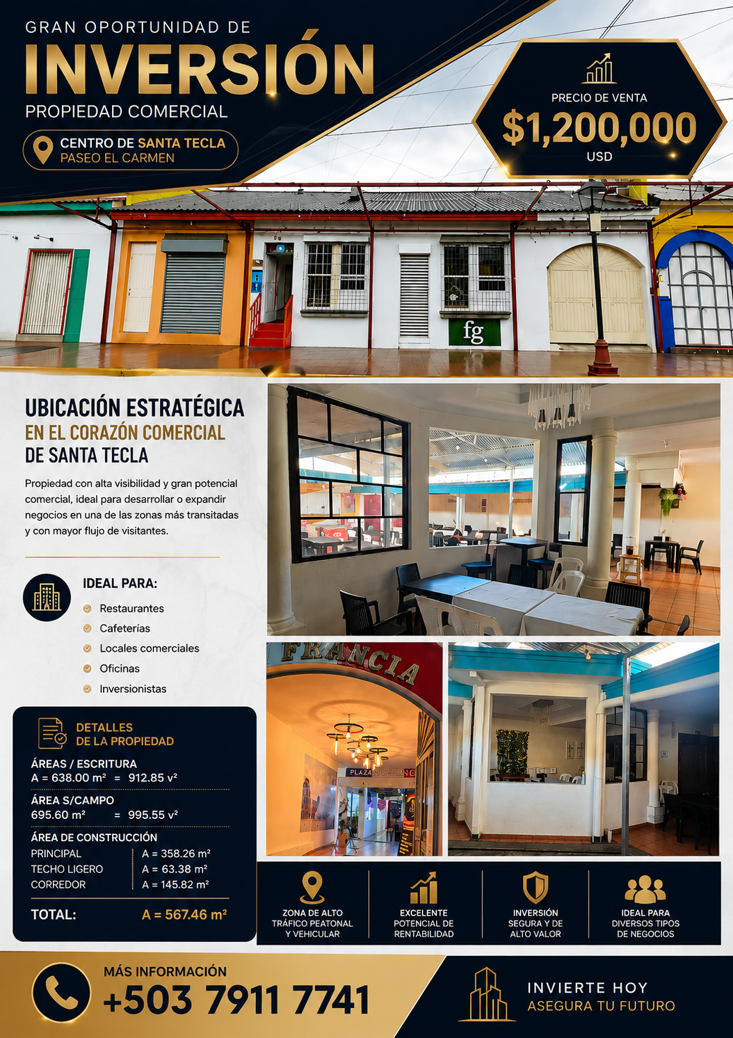 Gran Oportunidad de Inversión | Propiedad Comercial en Paseo El Carmen, Santa Tecla