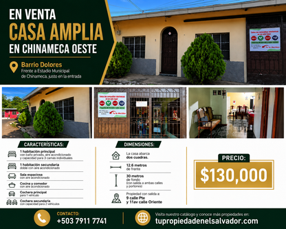 Casa con Local Comercial en Ubicación Estratégica en Chinameca, San Miguel