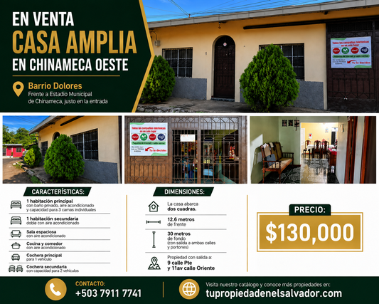 Casa con Local Comercial en Ubicación Estratégica en Chinameca, San Miguel