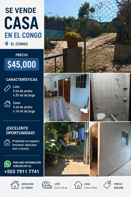 Casa en Venta en El Congo | Excelente Oportunidad de Inversión