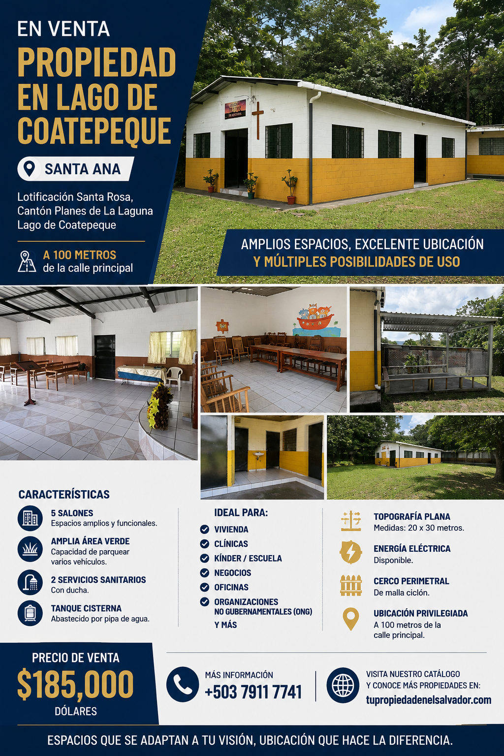 Propiedad en Venta en Lago de Coatepeque, Santa Ana – Amplios Espacios y Múltiples Posibilidades de Uso
