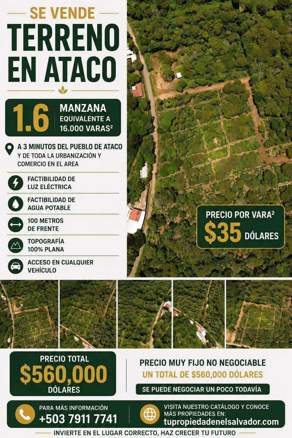 Terreno de 1.6 Manzanas en Venta a 3 Minutos del Pueblo de Ataco
