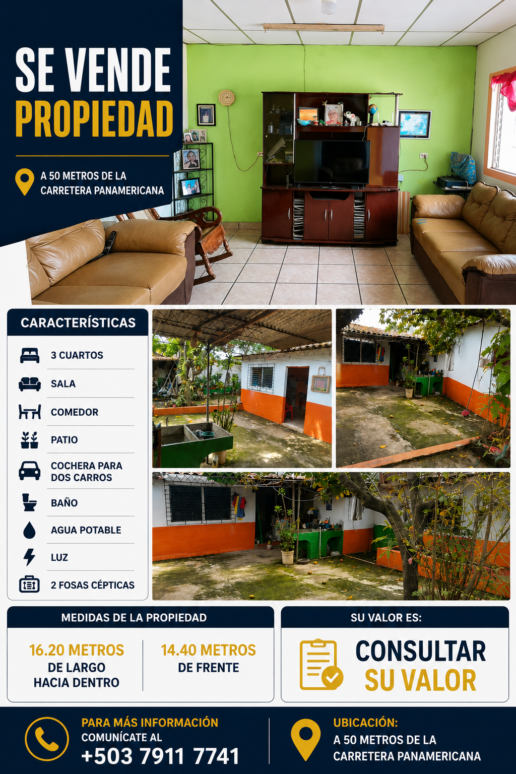 Casa en Venta con Excelente Ubicación a Solo 50 Metros de la Carretera Panamericana