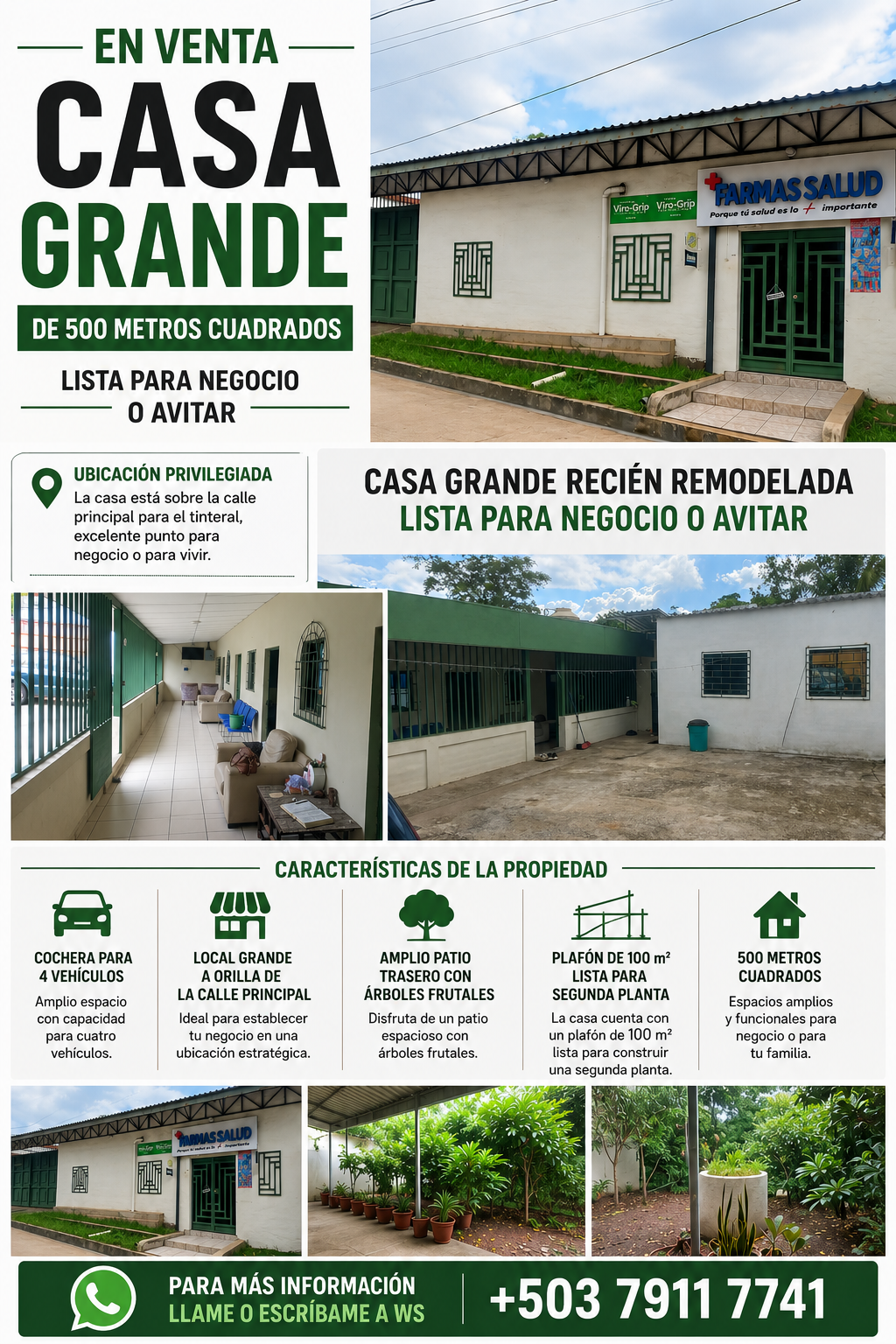 Casa Grande de 500 m² en Venta – Ideal para Negocio o Vivienda