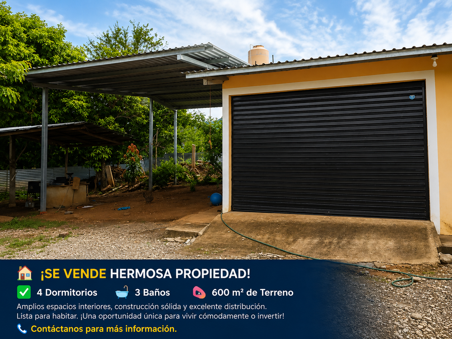 Propiedad en Venta – Amplio Terreno con Vivienda y Potencial de Desarrollo en Tacachico
