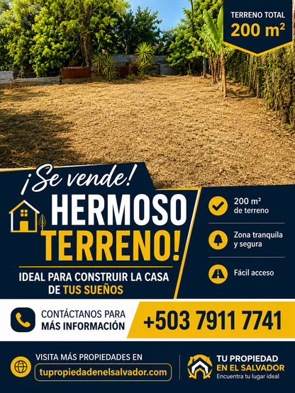 Terreno en Venta – Excelente Ubicación sobre Vía Principal