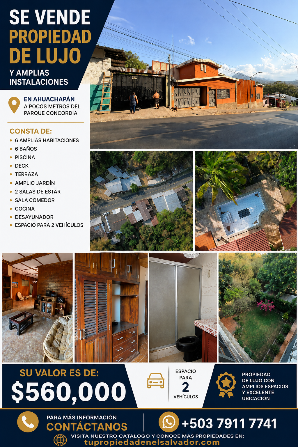 Exclusiva Propiedad de Lujo en Ahuachapán | Amplios Espacios, Piscina y Excelente Ubicación