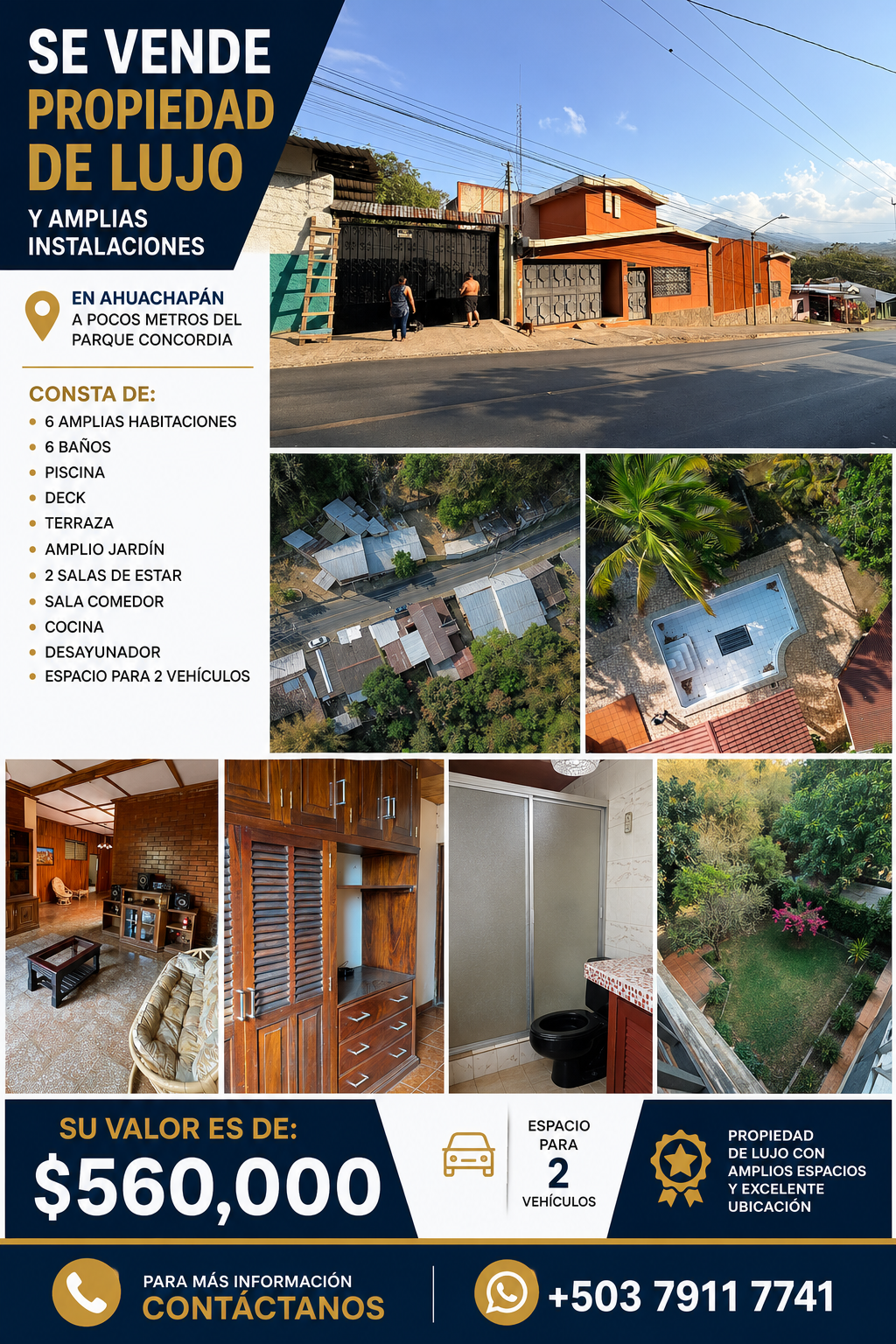 Exclusiva Propiedad de Lujo en Ahuachapán | Amplios Espacios, Piscina y Excelente Ubicación